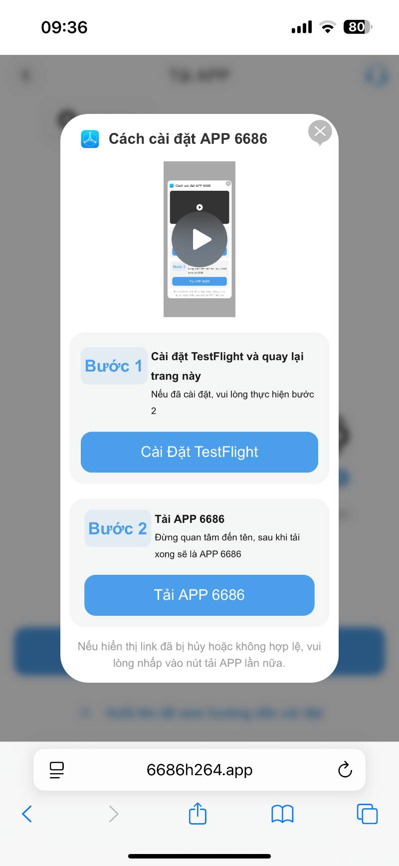 Cài đặt qua TestFlight (Khuyến nghị)